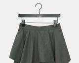 Viewi Suede Double Layered Flare Midi Skirt