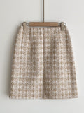 Shumed Pearl Tweed H-Line Mini Skirt