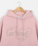 Tmel heart printed brushed hoodie