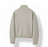 Horin Pocket Semi-Crop Knit Zip-Up