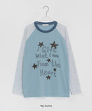 Stelline Star Color Matching Raglan Long Sleeve Tee