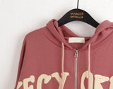 Bipo Over Fit Lettering Two-Way Hood Zip-Up