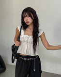 Mary's ribbon shirring crop blouse