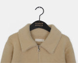 Lawson Flap Pocket Angora Fur Collar Zip-up