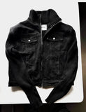 Black Denim Jacket + Knit Jacket