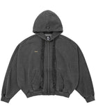 Laced Multi-Drawstring Zip-Up Hoodie