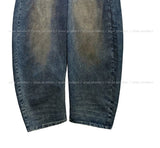 Late Back Leather Pocket Denim Pants