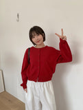 Lucyuni Color Round Knit Cardigan