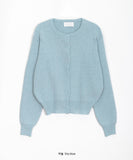 Linen round knit cardigan