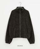 [BAONHAUS] Mervenkey Waffle Corduroy Collar Zip-Up Jumper