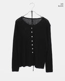 Siju see-through knit long-sleeved cardigan