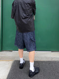 Linen bermuda over roop denim pants