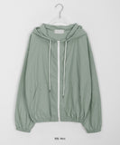 Harling hood nylon wind zip-up