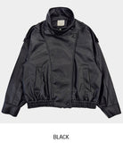Saint High-Neck Unbalanced Leather Jacket