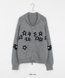 Kodaki Flower Two-Way Knit Zip-up