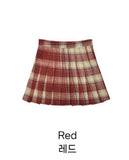 Check Pleated Mini Skirt