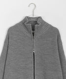 [unisex] Linve two-way high neck knit zip-up cardigan