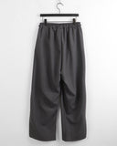 Clip string banding pin tuck long wide slacks