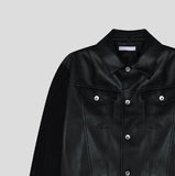Kurt knit color matching leather jacket