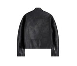 [Real Leather] Washed Lambskin Biker Jacket