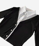 Layered Cardigan Shirt