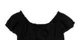 Kalin Summer Ribbon Open Crop Blouse