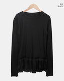 Ruer Frill Long Sleeve Layered T-Shirt