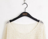 Runt vintage damage net net crop long sleeve knit