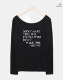 Dokken Lettering See-through Off-shoulder Long Sleeve T-shirt