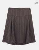 Mirn Striped Unbalance Midi Skirt