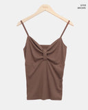 Rotan Lovely Ribbon Shirring Sleeveless Top