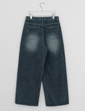 Kitona Cut Washing Denim Wide Pants