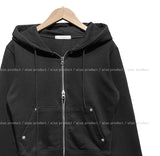 Caro Stud Slim Fit Two Way Hooded Zip-Up