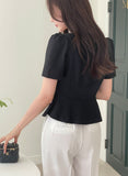 Elon Tweed Puff Peplum Blouse Jacket