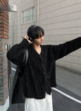 Ethnic fur cardigan