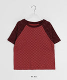 [BAONHAUS] Hirun Dot Color Matching Raglan Short Sleeve Tee