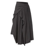 Asymmetrical Draped Layered Long Skirt
