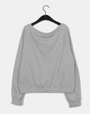 Nar Off Shoulder Loose Fit Pile Sweatshirt