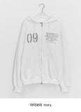 [Unisex] Pemmo Brushed Printing Two-Way Over Hood Zip-Up