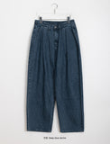 [unisex] Picoto Pintuck Wide Denim Pants