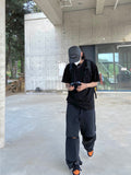 Two-way Open Cutting Nylon Wide Pants
