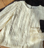 Lamang Frill Lace Puff Blouse