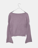 Romit Flower V-Neck Crop Long-Sleeve Knit