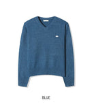 Cuff V-Neck Cropped Knit