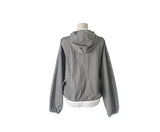 Pita Color Matching Shirring Windbreaker Hood Zip-Up