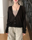 Dearly See-through Deep V-neck Cardigan