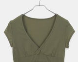 Nike V-neck Flower Embroidery Short Sleeve T-shirt