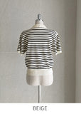 Steady Half Open Collar Short Sleeve Knit