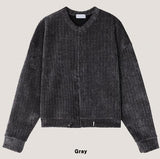 Lubo Velour Crop Cardigan