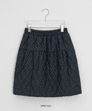 Homen Dot Padding Quilted Midi Skirt